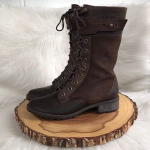 Timberland tall inside zip leather boots